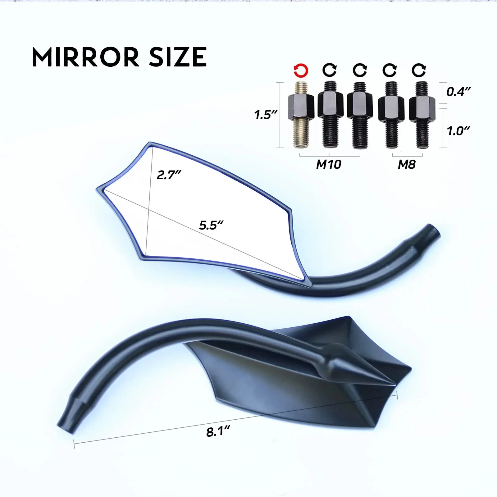 Motorcycle Black M8 M10 Motorcycle Mirror Rear View Black Compatible with Street Bike Sports Bike Chopper Cruiser Touring，Suzuki