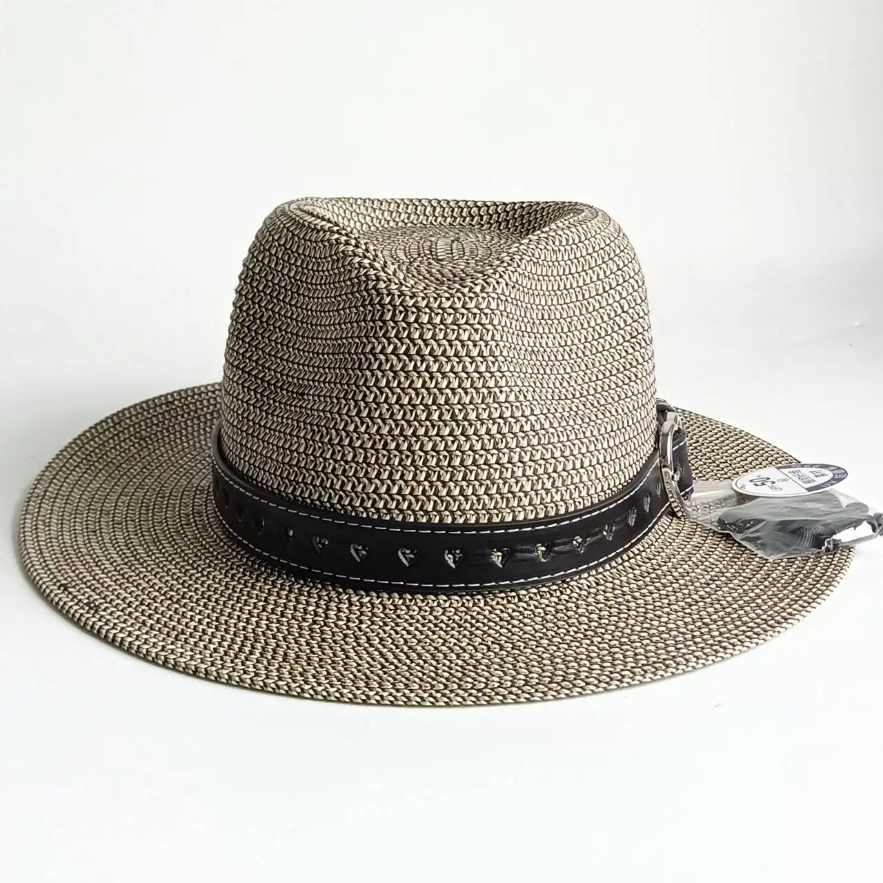 UPF50+ UV-protective straw felt hat women'ssummerwide-brimmedPanama hatwith heart-shaped bucklebreathablesun hat sombrero hombre