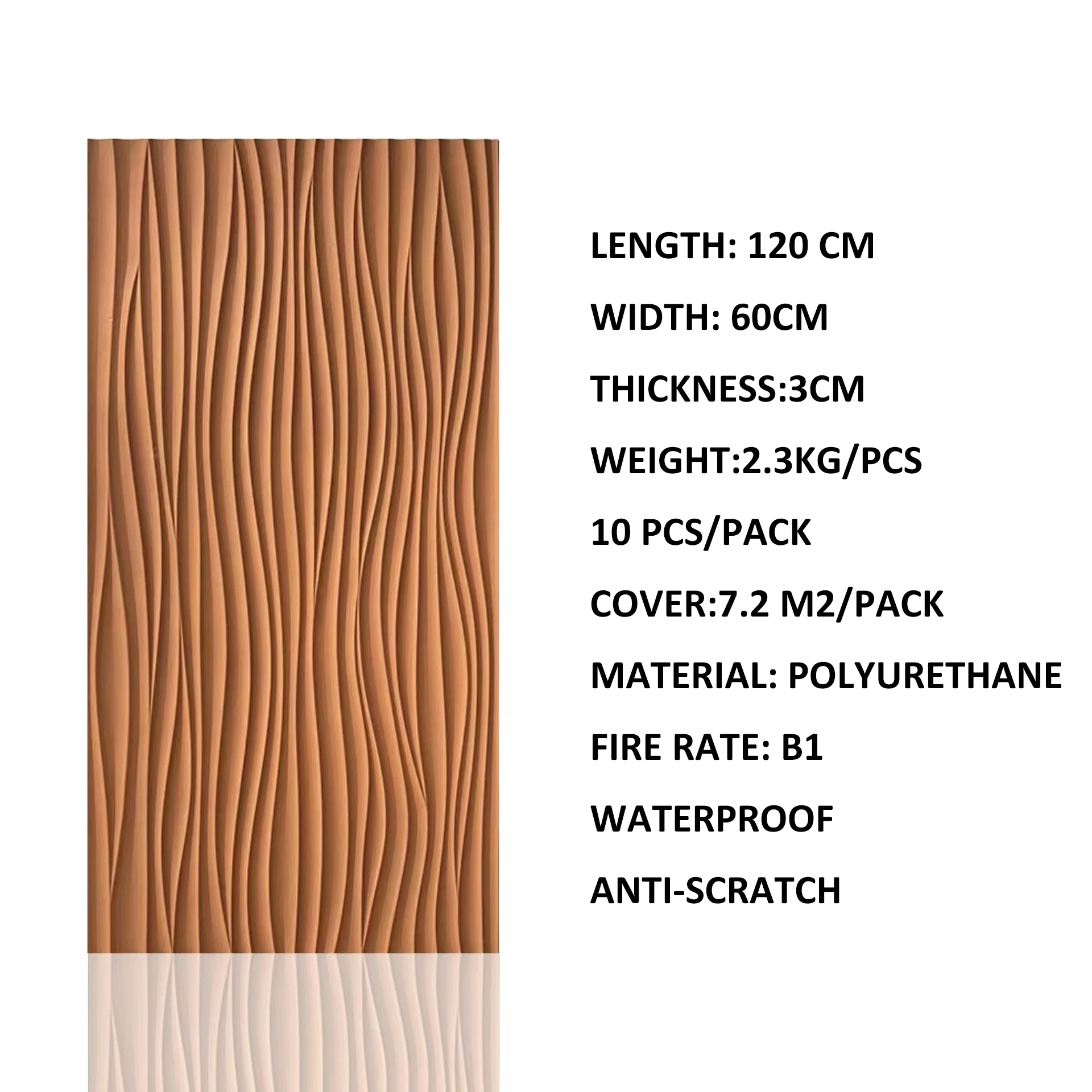 10 Pieces NEW MODEL PU Wall Panels 1200 MM X 600 MM Interior And Exterior Decoration Materials Excellent Light Weight Board