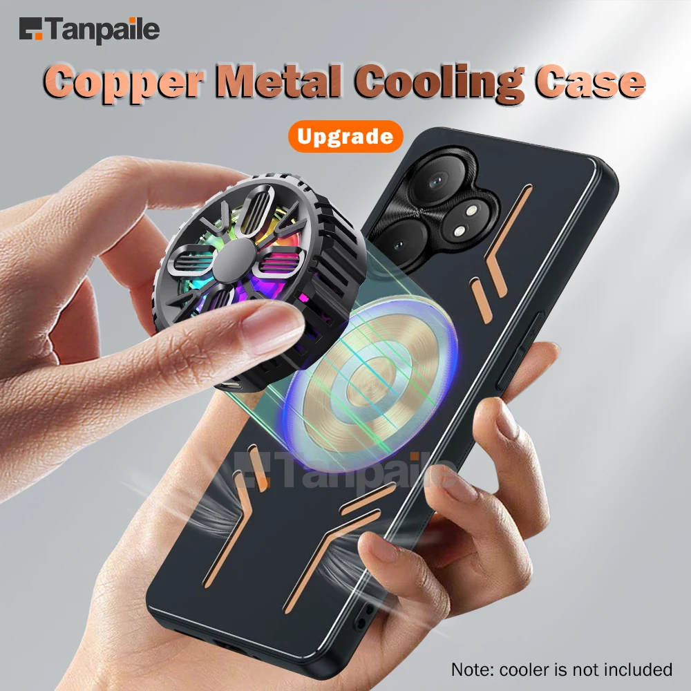 Copper Metal Cooling Case For Realme GT Neo6 SE 6T GT5 Neo5 GT2 2T Neo2 Master Case Shockproof Heat Dissipation FOR Realme GT6