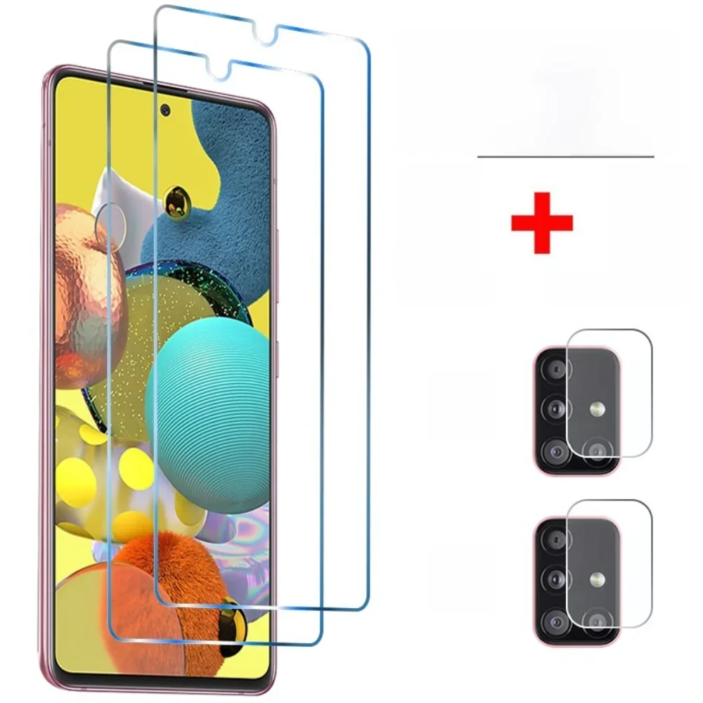 4in1 Verre Trempé pour Samsung Galaxy A51 A52 A12 A21S A50 Caméra Protecteur D'écran pour Samsung A71 A72 A42 A32 5G A31 A11 Verre