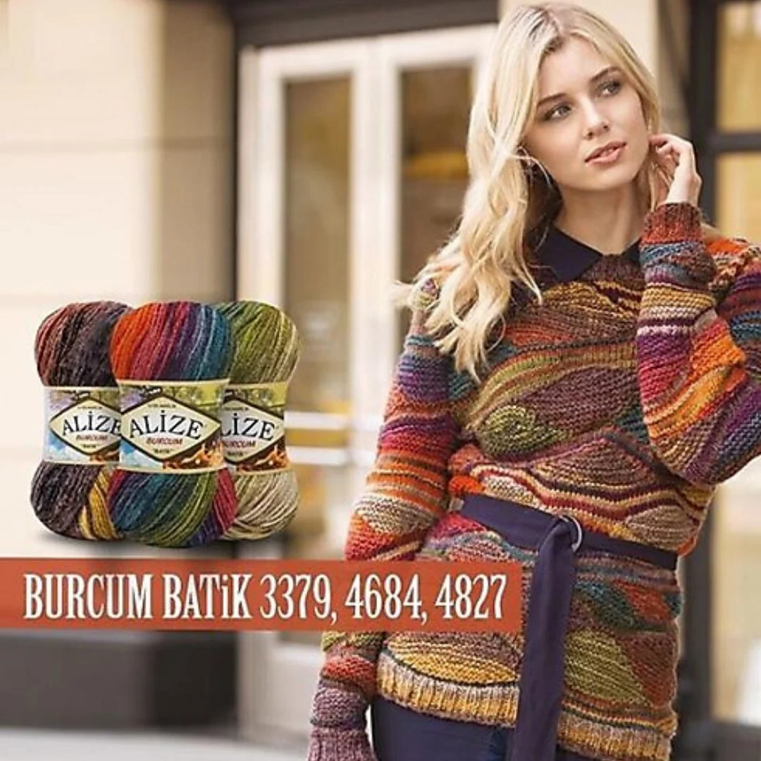 Alize Burcum Batik Yarn for Hand Knitting Crochet Amigurumi DIY Baby Knitwear Scarf Blanket Shawl Sweater Cardigan Beanies