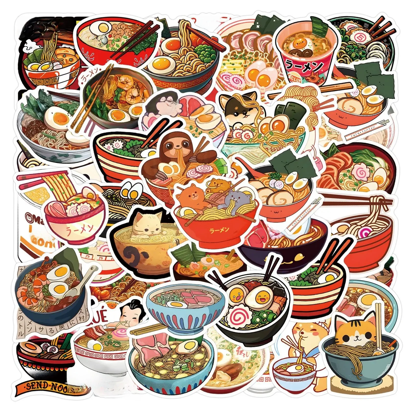 AliExpress GOGOTU 10/30/55PCS Pulled Noodles Stickers Funny Cartoon Sticker Food Graffiti DIY Scrapbook Luggage Laptop Guitar Car Bike Decals Toy