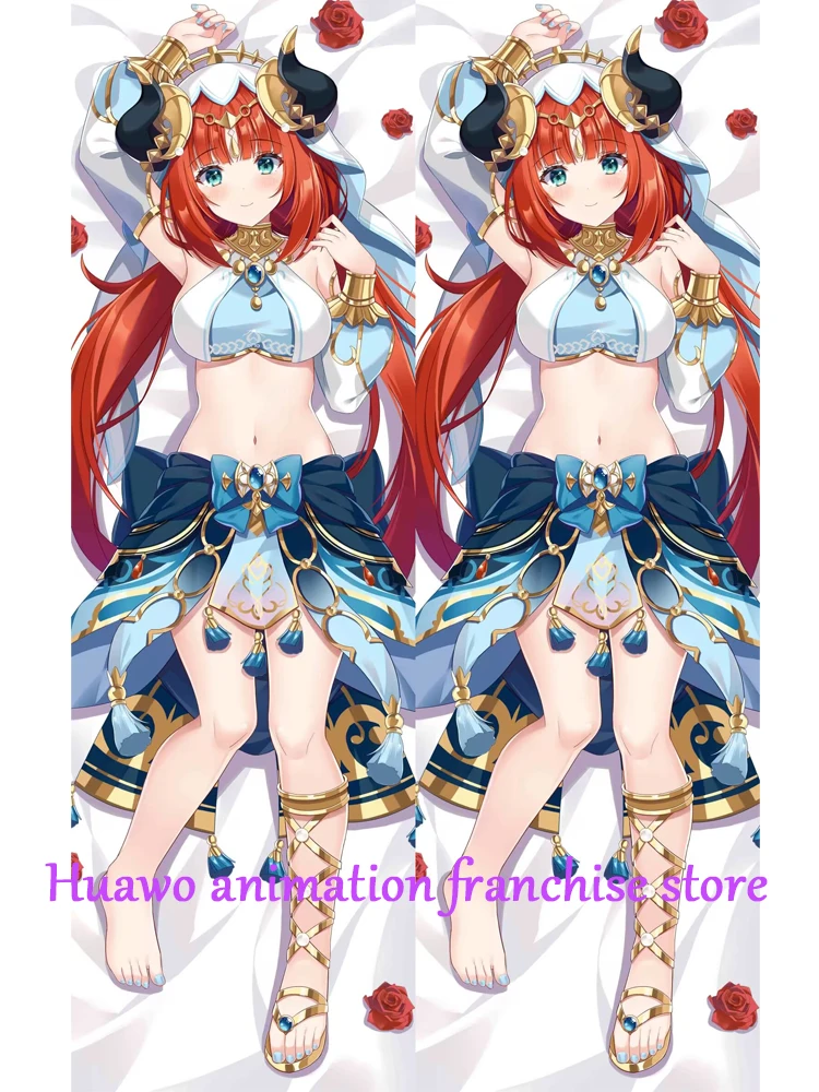 Anime Dakimakura Pillow Nilou 2-Side Print Pillowcase Hugging Body Cushion Cover Otaku Waifuristmas Decoration 2023