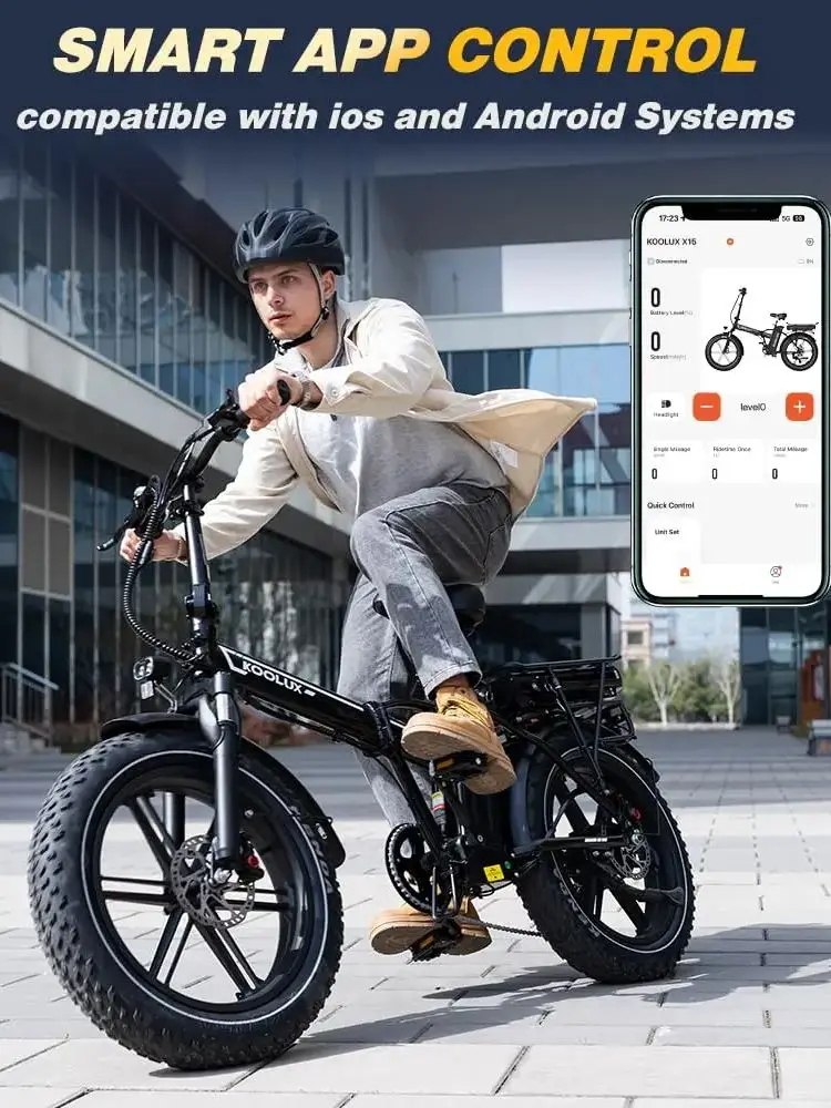 AliExpress KOOLUX X11 20" Fat Tire Folding Ebike for Adults,750W Motor Electric Bike, Dual 48V 23.4 AH Battery E-Bike with 150KM Range