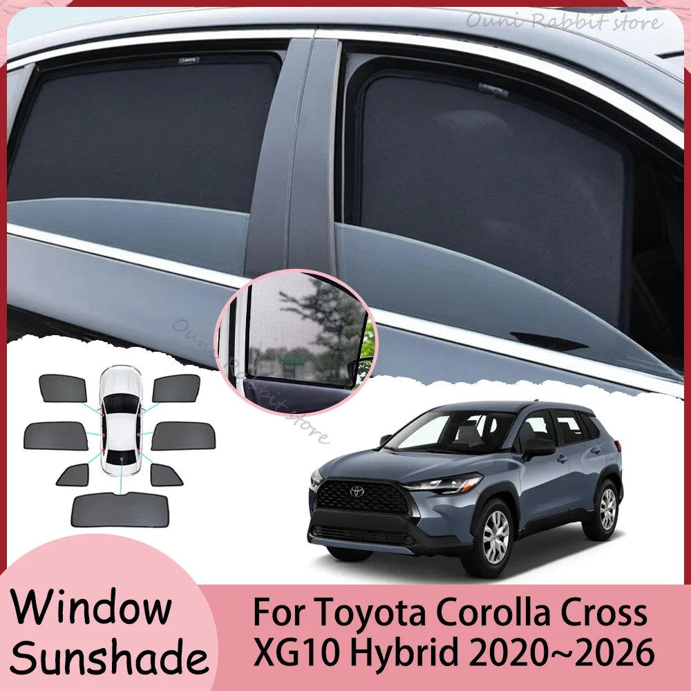 

Для Toyota Corolla Cross XG10 Hybrid 2020~2026 2021 2022 2023 2024 2025: Магнитная сетчатая солнцезащитная шторка для боковых окон, аксессуар для интерьера автомобиля