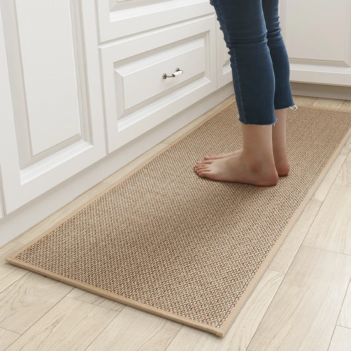 Kitchen foot mat linen 120cm large anti-slip mat