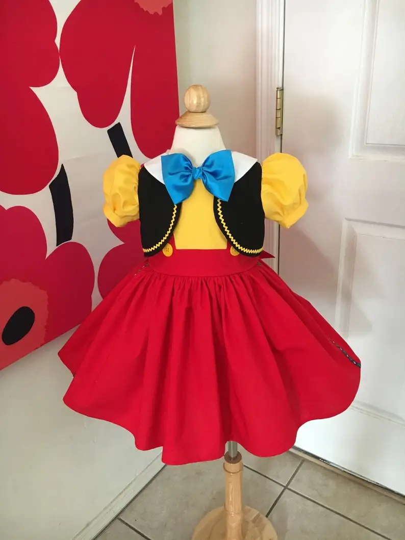 Pinocchio Cosplay Dress Costume Pinocchio costume White Collar with blue bowtie Detachable collar