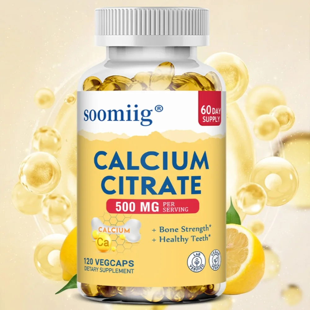 Calcium Citrate 500 Mg Per Serving Strengthens Bone, Teeth Health, Support Mobility & Flexibility, 120 Capsules, Non-GMO