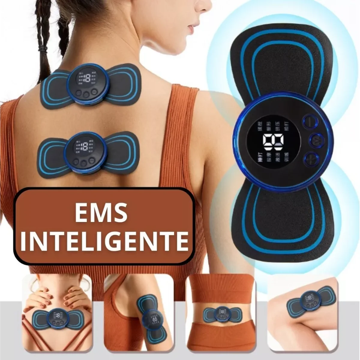 Mini Massageador EMS Estimulador Elétrico De Pescoço Portátil Para Alívio Da Dor Muscular Cervical