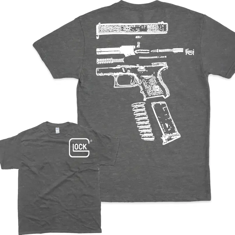 100% قطن في غلوك نحن نثق 2 الجانب أسود أبيض اللون جرافيك تي شيرت للجنسين نمط 100% قطن ملابس رجالية تي شيرت #5