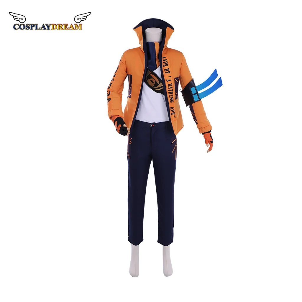 

LOL Yasuo Cosplay Costume Orange Top the Unforgiven Uniform Halloween Carnival Game Character Yasuo Suit