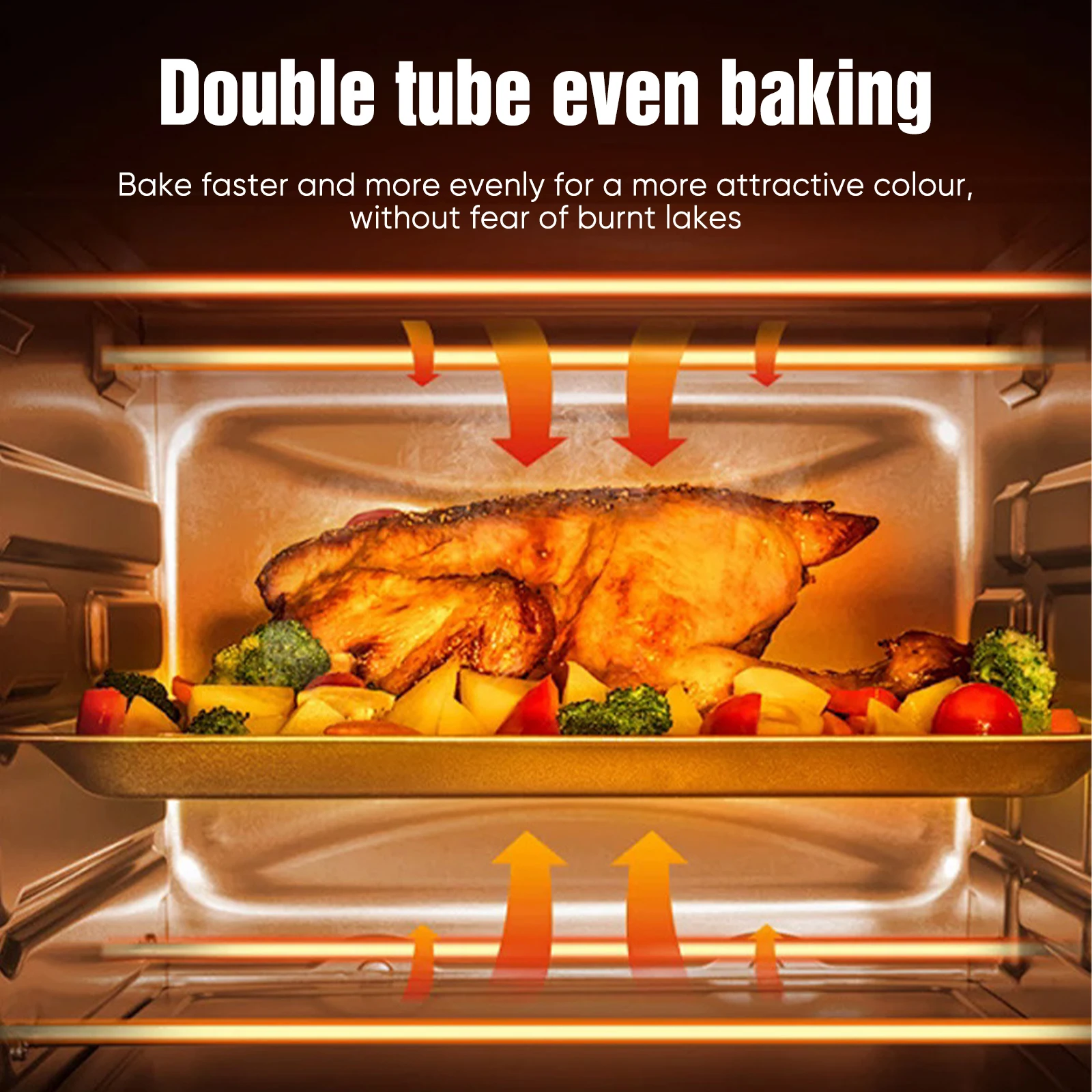 مقلاة هوائية كهربائية متعددة الوظائف ، فرن أسود ، محمصة ، طبقات مزدوجة ، خبز ، خبز محمص ، معجنات ، 13 لتر