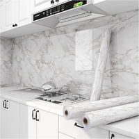 Vinyl Wall Sticker Waterproof Width Marble Self Adhesive Wallpaper Contact Paper for Kitchen Decorative Film Home Decoration