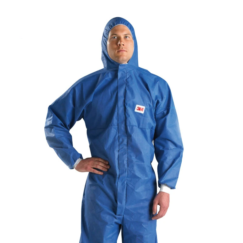 Original 3M 4532+ Blue Protective Coverall Disposable Safety Suit Hooded Anti-static Type 5/6 Breathable Industrial Workwear