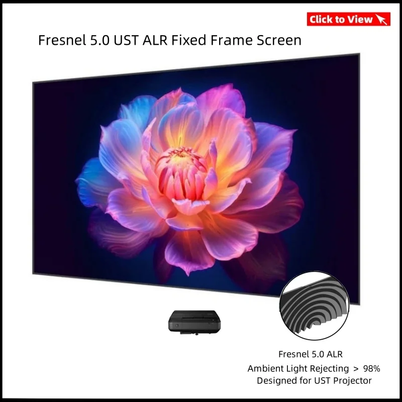 Fresnel mit festem Rahmen 5,0 ust alr Ultra-Short-Throw-Anti-Licht-Projektor dunkelgrau 8k 4k optische Fresnelscreen-Projektion – Detail 22