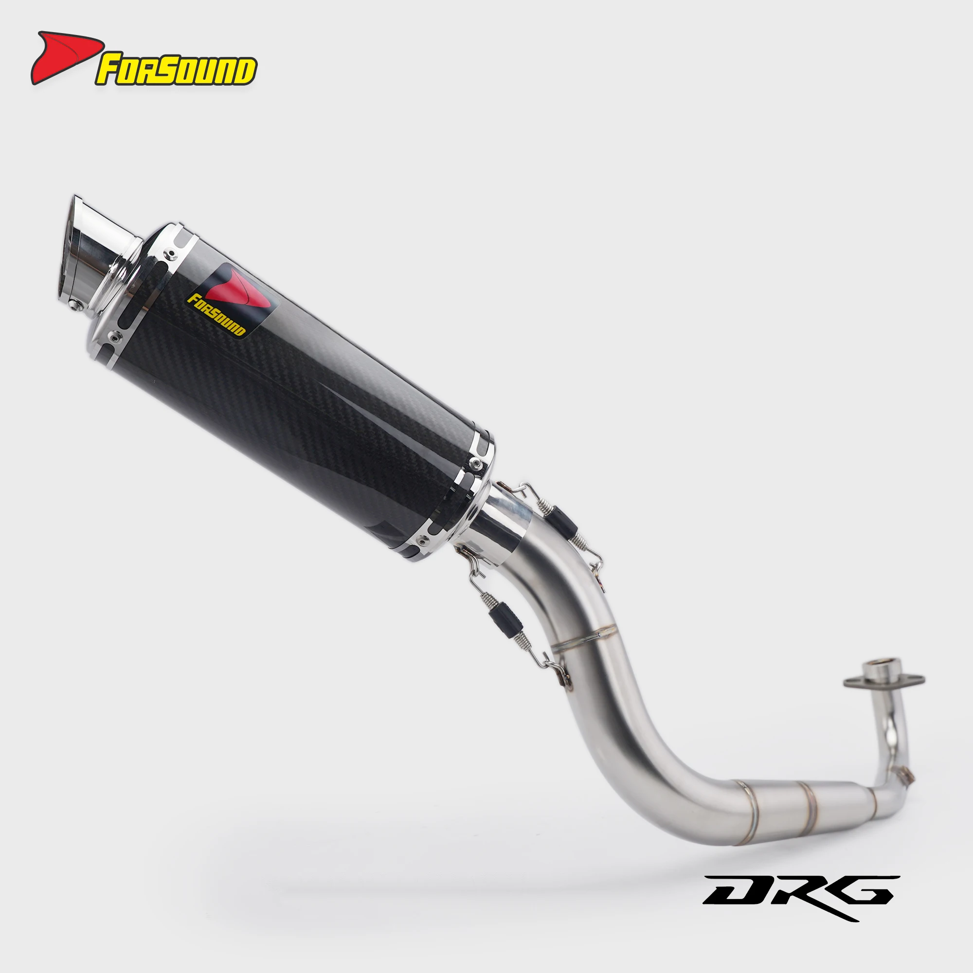 Forsound Factory Wholesale Price SYM DRG150 Titanium Exhaust Valved Muffler with Mid Pipe Resonator