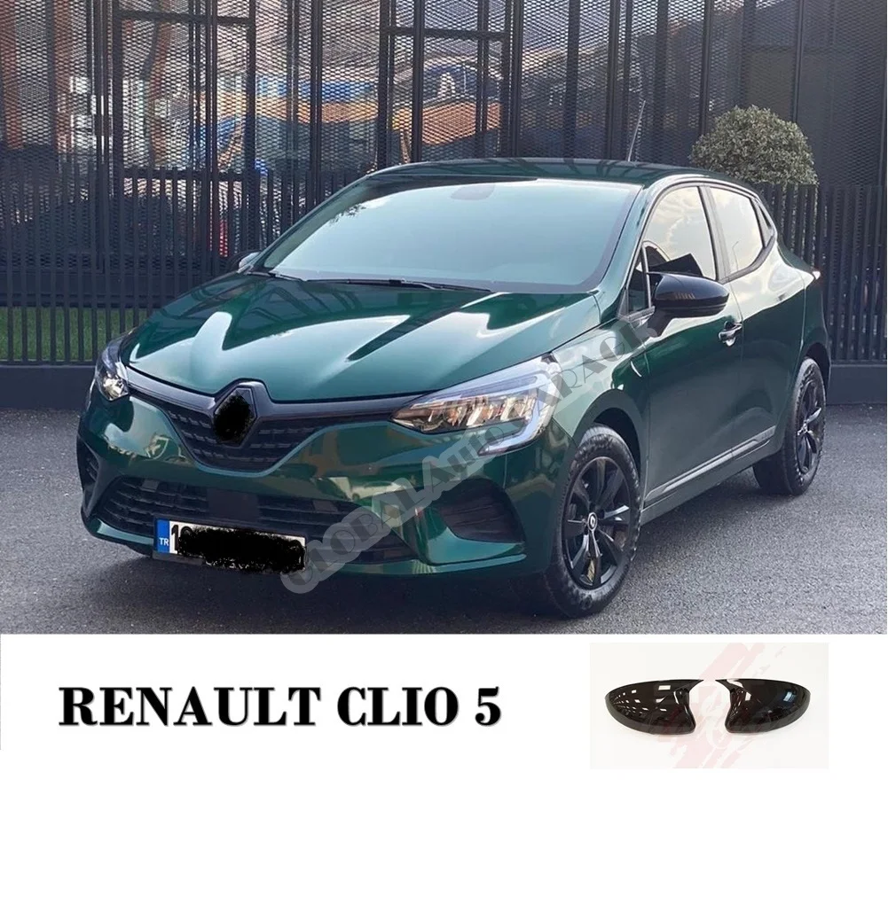 

For Renault Clio 5 Bat Mirror Cover 2019 2020 2021 Glossy Piano Black 2 Pieces Wing Car Styling Auto Accessory Universal Sport