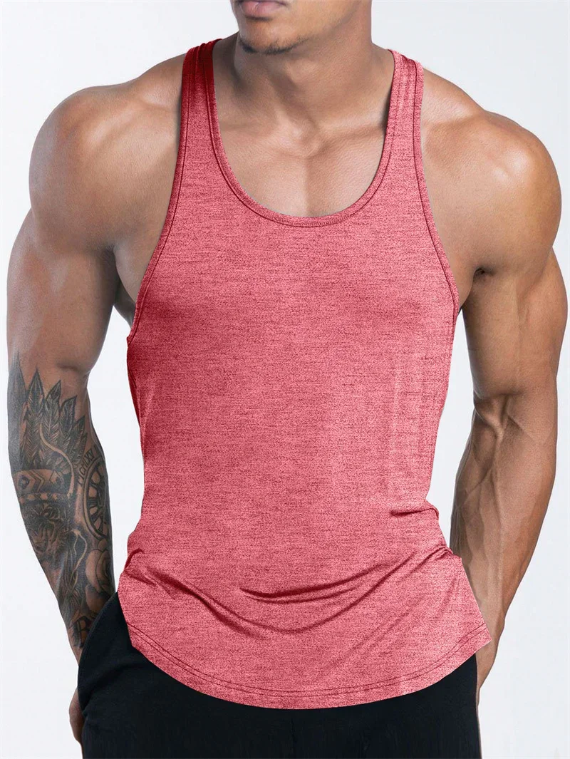 Męski podkoszulek sportowy Fitness letni podkoszulek treningowy do siłowni bieganie koszykówka szybkoschnący oddychający luźny podkoszulek męski topy — zdjęcie 2