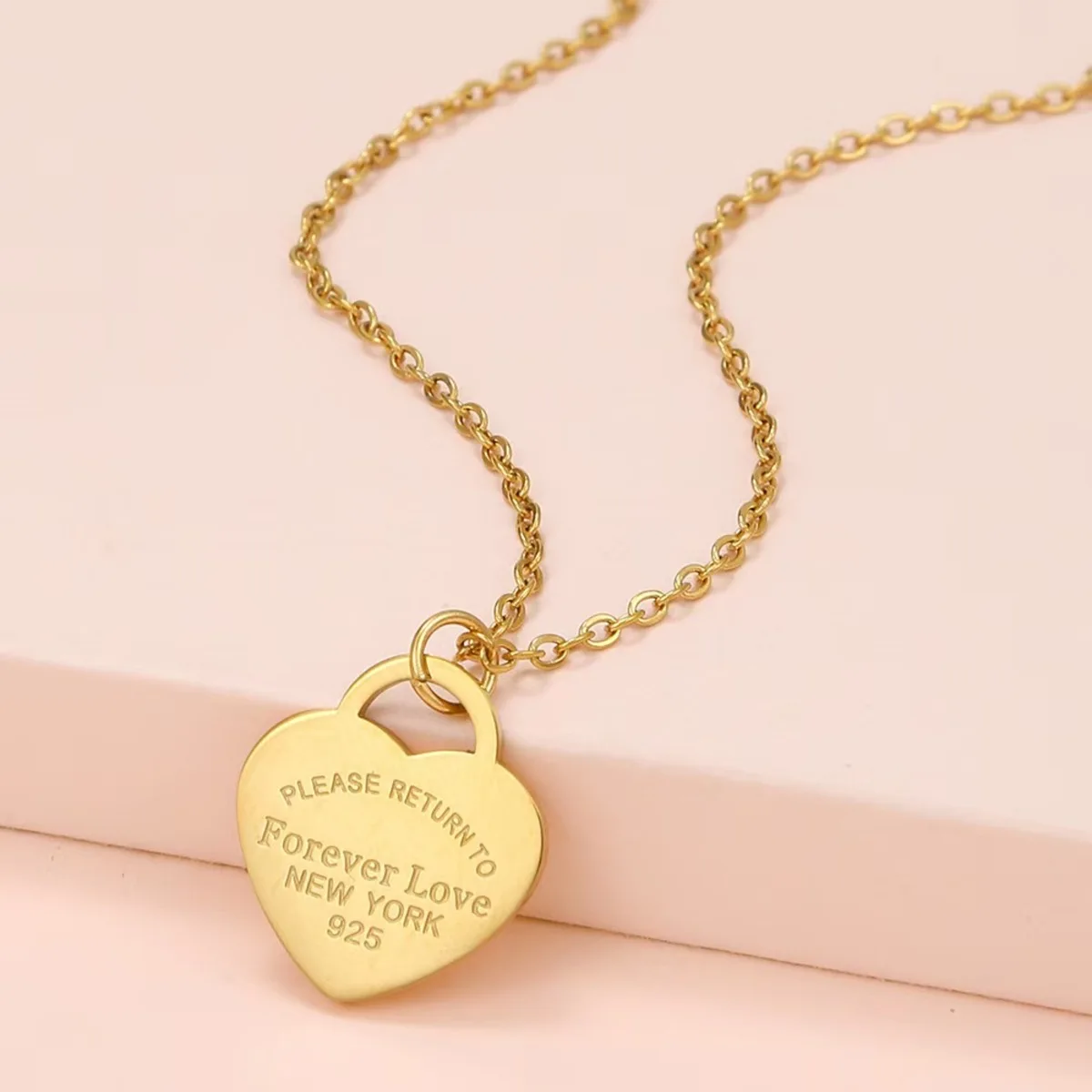 Stainless forever love love pendant women's fashion titanium steel love clavicle chain necklace gift for girlfriend colgante