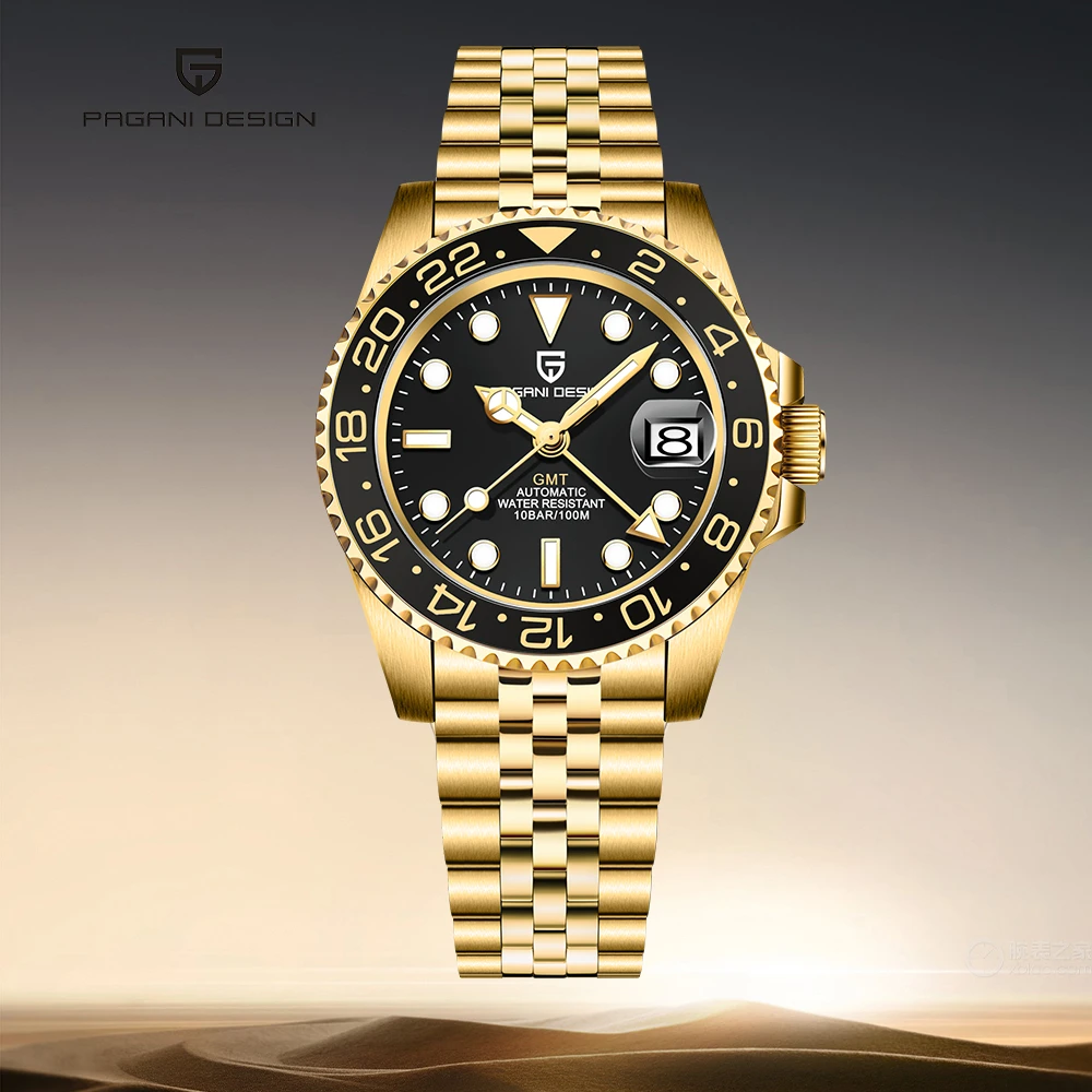 PAGANI DESIGN PD-1662 V5 Men Mechanical Ceramic Bezel Automatic 100m GMT Watch thumbnail 2