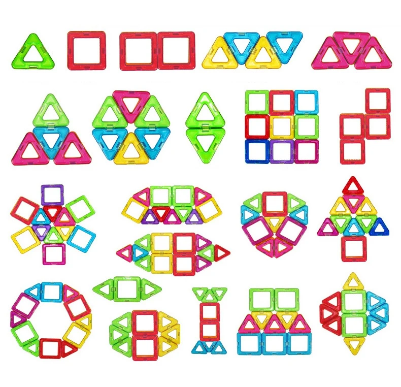 مجموعة لبنات البناء المغناطيسية للأطفال ، ألعاب البلاط ، أفكار هدايا للأولاد والبنات الصغار ، 51 صولًا