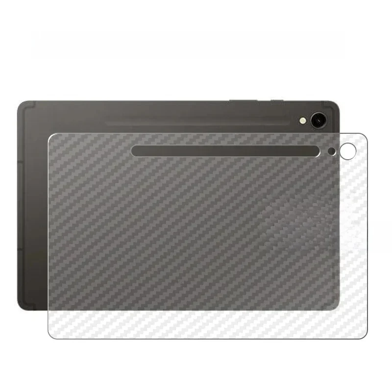 Do Samsung Galaxy Tab S10 S9 FE Plus Ultra 3D Przezroczysta naklejka z włókna węglowego na tył ekranu — zdjęcie 2