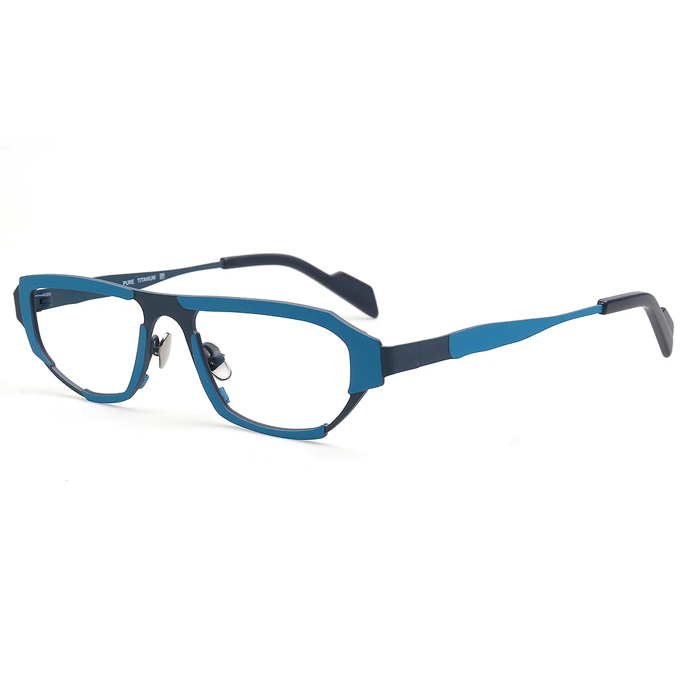 Modern Men Square Titanium Glasses Frames Vintage Rectangle Retro Prescription Eyeglasses Geometric Optical Eyewear Irregular