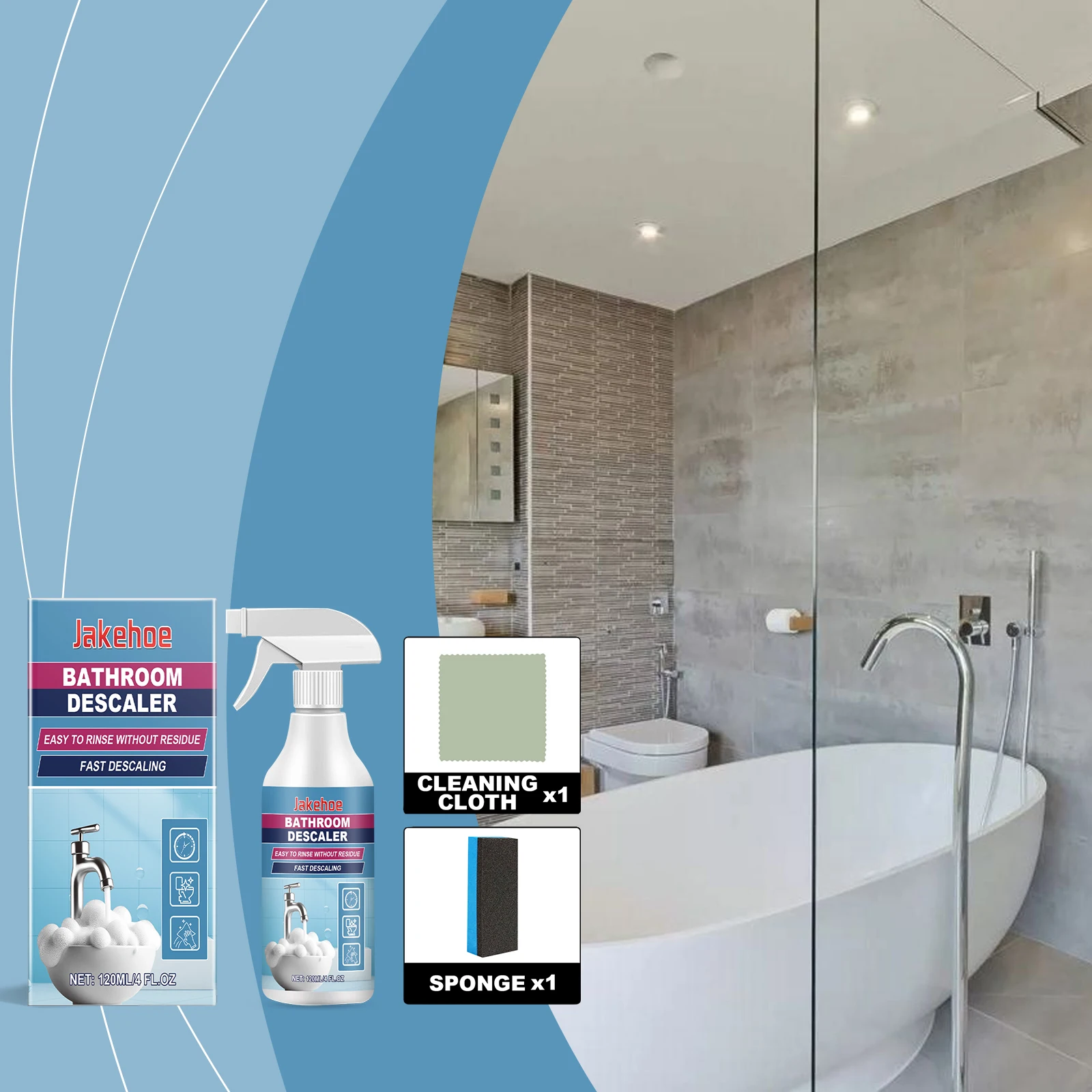 Jakehoe salle de bain détartrant et réparation peinture série mousse propre teimace saleté baignoire toilette carreaux de céramique restaurer salle de bain nettoyant