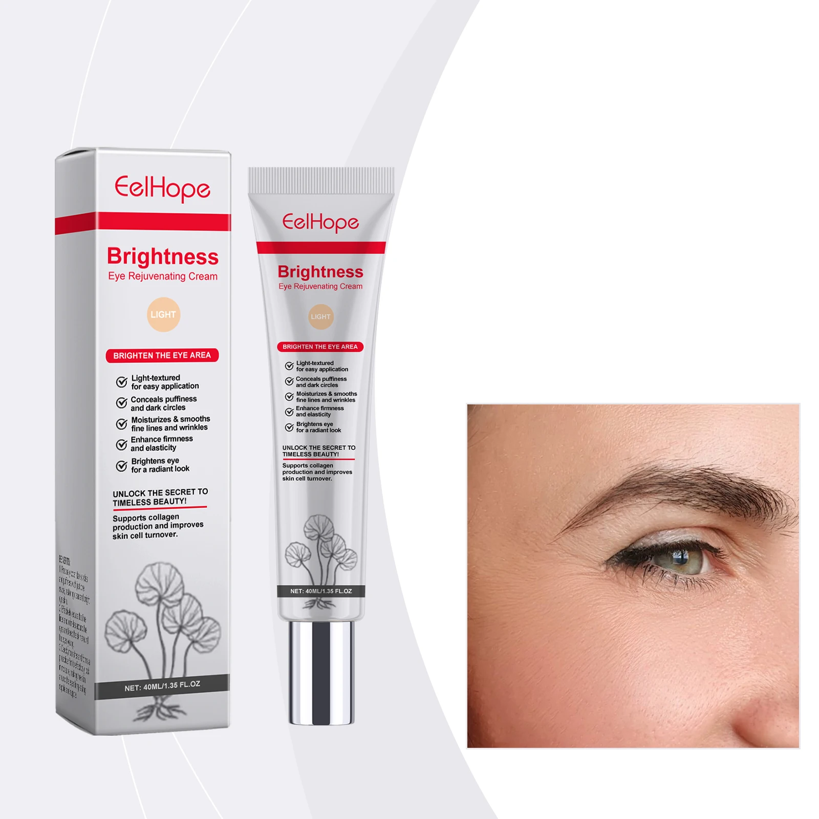 Eelhope Centella Correttore per occhi Idrata la pelle sensibile Migliorata l'opacità intorno agli occhi Leggero e delicato Cura degli occhi 40ml