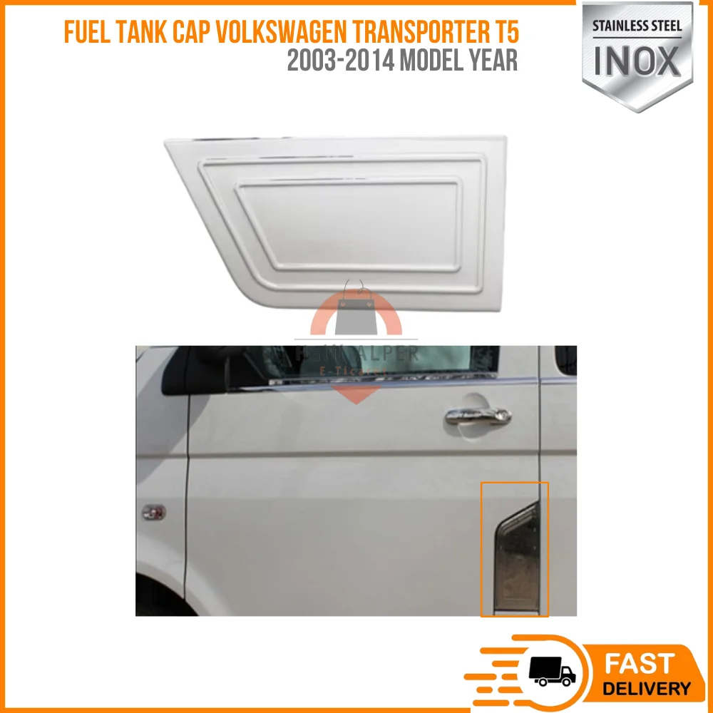 

For Fuel tank cap Volkswagen Transporter T5 stainless steel 2003 to 2014 Model year external access carrier Gray