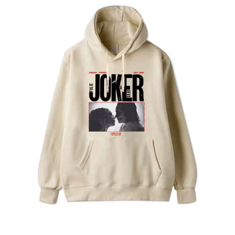 Men Women Cotton Fleece Hoodie Clown Print Hooded Sweatshirt Joker Graphic Casual New Pullover Warm Clothing Winter Tops