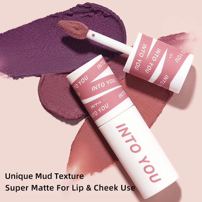 INTO YOU Lipstick For Women Matte Red Purple Lip Gloss Multi-purpose For Lip And Cheek Makeup Cosmetics 3 Colors