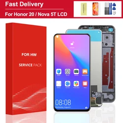 6.26'' For Huawei Nova 5T YAL-L21 LCD Touch Screen Digitizer Assembly With Frame For Honor 20 YAL-AL00, YAL-TL00 Display Screen