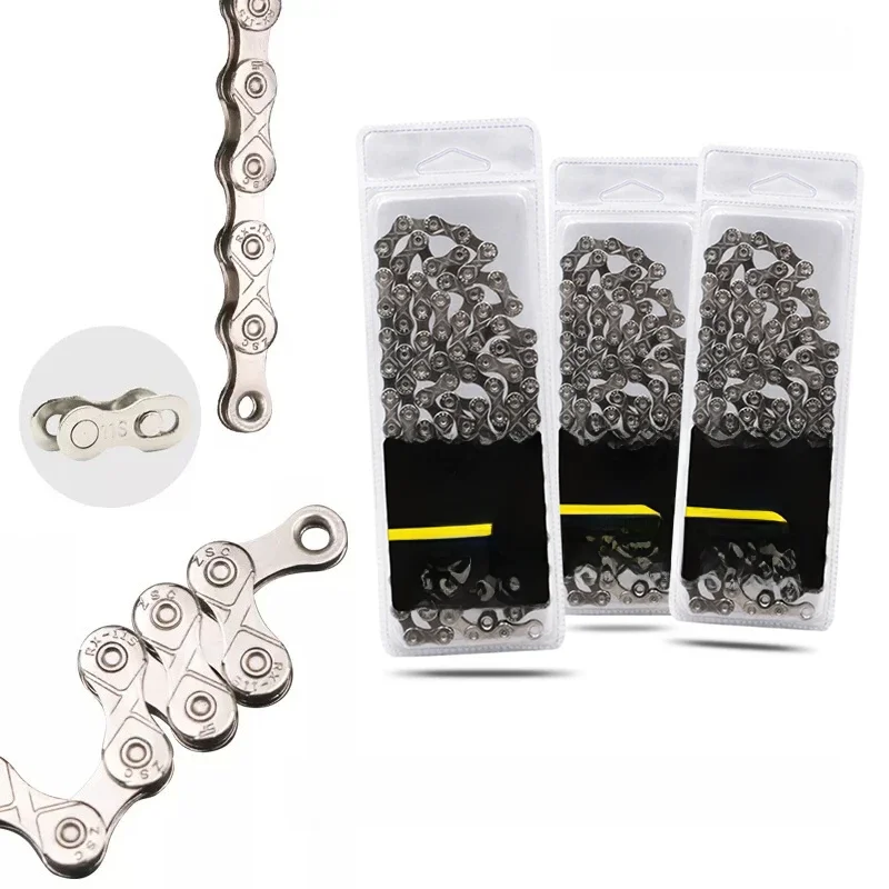 AliExpress NONE 6 7 8 9 10 11 12 Speed Bicycle Chain 116 Links Mountain Road Bike Chain Ultralight Silver Cycling Chains Mtb Accessories