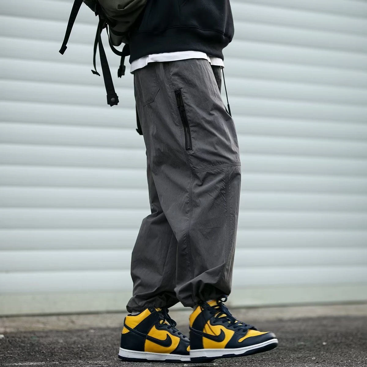 Men's Spring and Autumn New Waterproof Hip Hop Mountaineering Pants Casual Harajuku Work Pants Black Cargo Outwear Pants