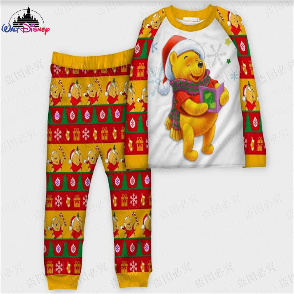 

Disney 2022 Christmas series Winnie the Pooh US size 3D print High Quality Ugly Christmas parent-child outfit pajamas suit