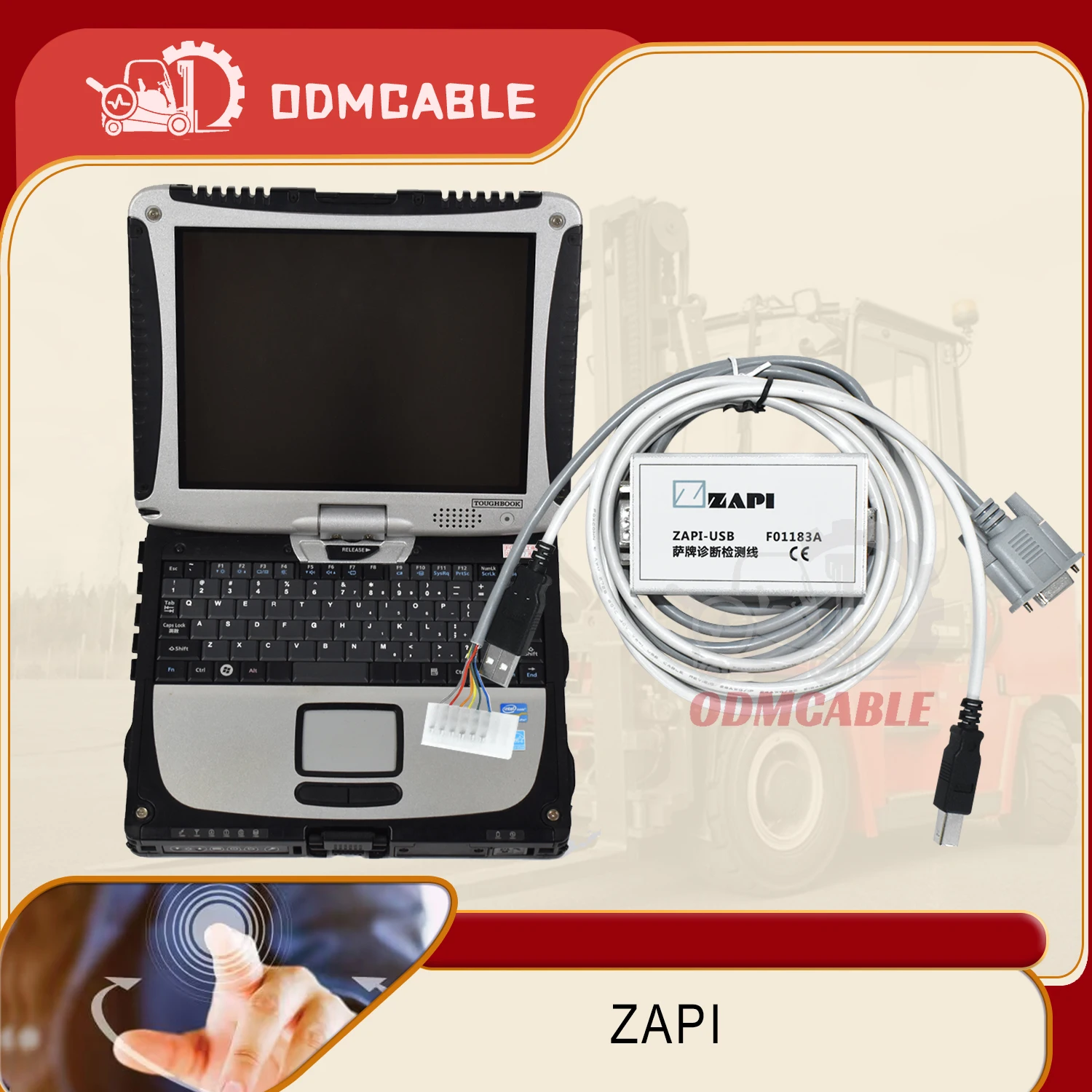 Auto Forklift cable for zapi-usb canbox diagnostic scanner tools ZAPI F01183A ZAPI programmer + CF19 laptop