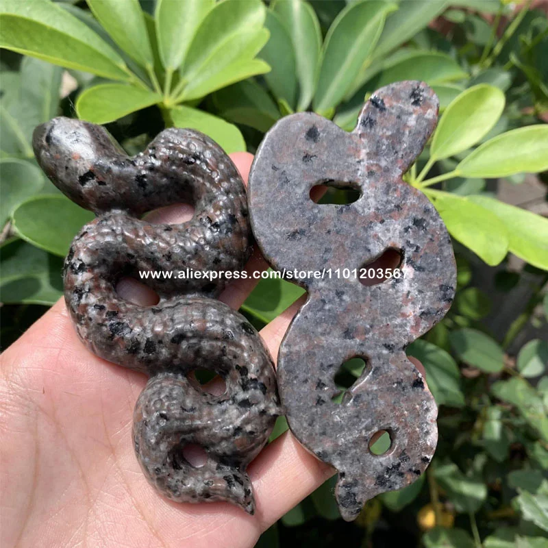 Natural Yooperlite Carved Snake Statue Emberlite Glowing Rock Quartz Stone Animal Witchy Decor Meditation Crystal Halloween Gift