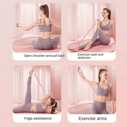 Pilates Resistance Bands with Silicone Coating - Non-Slip Yoga Straps for Home Gym, Stretching & Rehabilitation Exercises