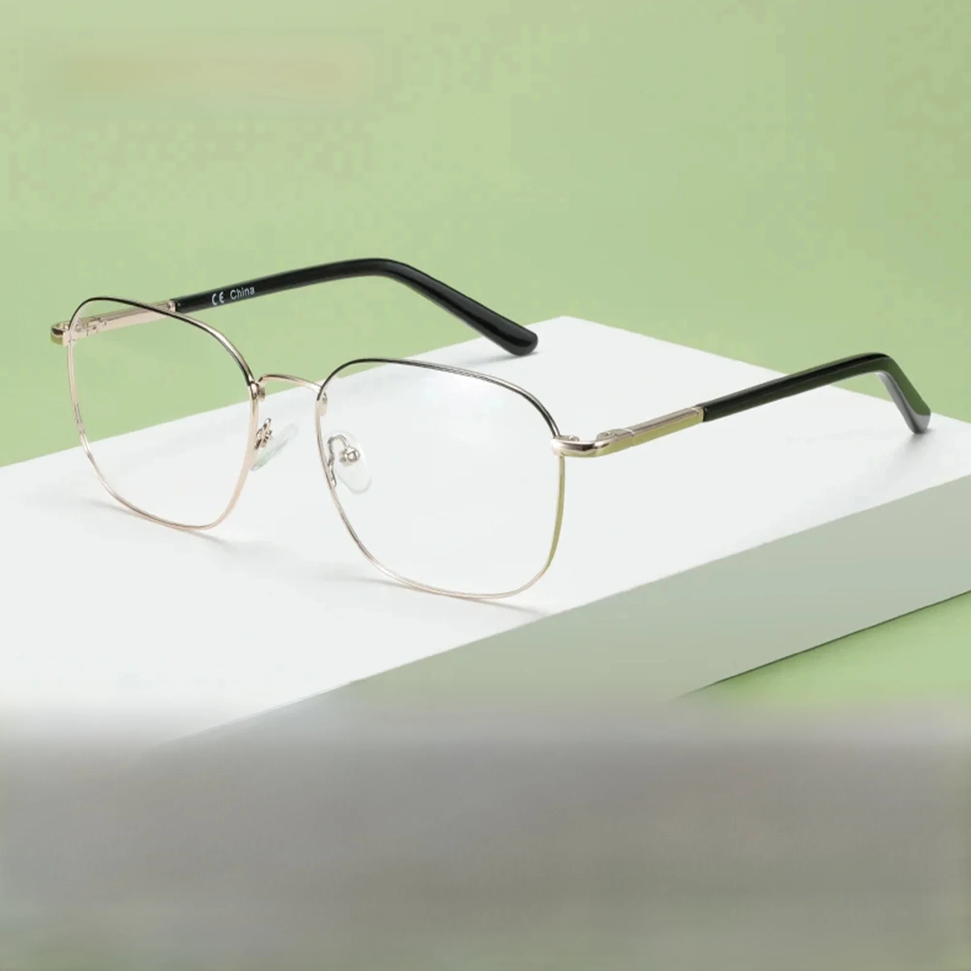 Okulary korekcyjne ZENOTTIC Square Progressive, ultralekkie metalowe okulary optyczne, modne okulary blokujące niebieskie światło, okulary na krótkowzroczność. — Zdjęcie 2 z 2