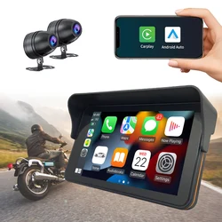 Karadar-reproductor multimedia con pantalla de 7 pulgadas y navegación GPS para motocicleta, dispositivo resistente al agua IPX7 con Android, Carplay, mapa gratuito, MT7001