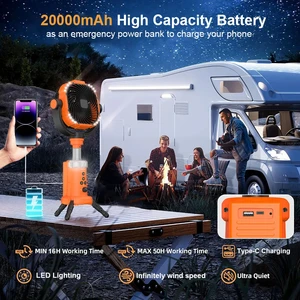 Şarj edilebilir taşınabilir Kamp Fan fan açık kablosuz Çadır ışıklı tavan fanı ve uzaktan kumanda 20000mAh 12-en çok satan, transfer, endüstriyel yüksek hızlı-no. 4