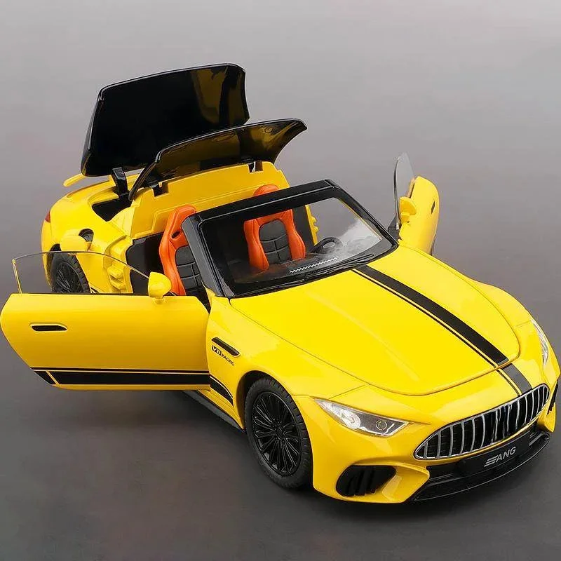 Nowy 1:22 Benzs SL63 Supercar Alloy Die Cast Model samochodu zabawkowego Dźwięk i światło Zabawka dla dzieci Kolekcje Prezent urodzinowy — 2