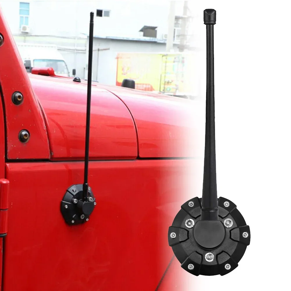 FM/AM 32CM antena + baza do anteny dla Jeep Wrangler JK JL Gladiator JT Rubicon Sahara Sport 1997-2023 multi-model uniwersalny — zdjęcie 2