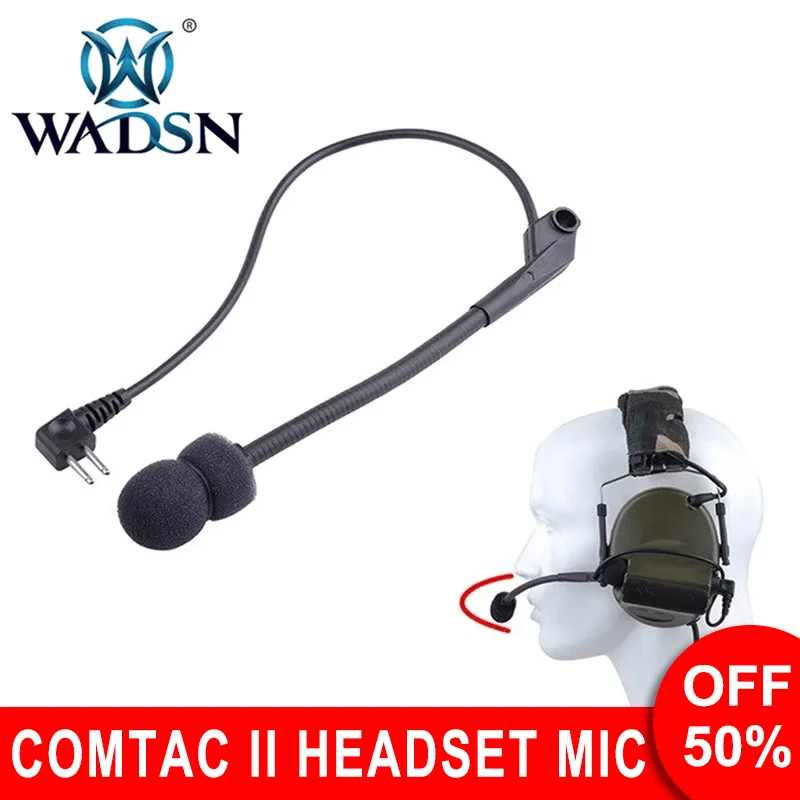 WADSN Tactical Headsets Mic Parts For Comtac II Noise Reduction Headphone  Accessories Comtac headset replacement boom mic