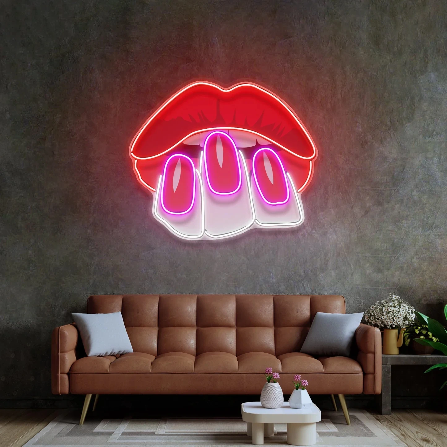 Sexy Hands on Lips Neon Sign Pop Art Bar Pub Beauty Salon Bedroom Decor Art Gift