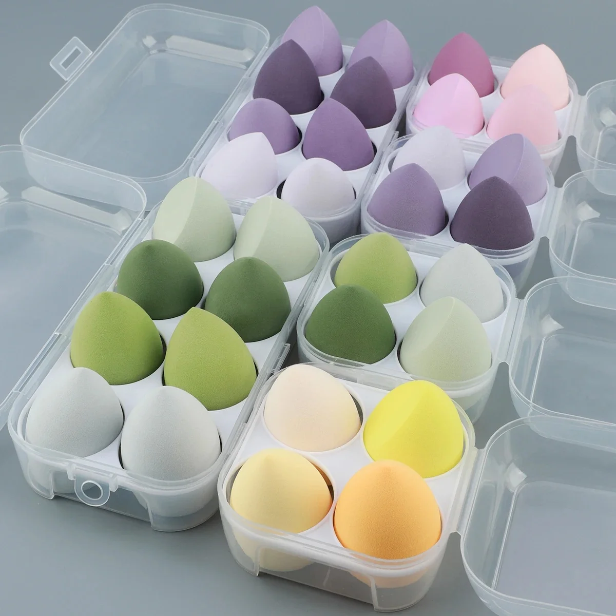 4/8 pièces maquillage éponge mélangeur beauté oeuf cosmétique bouffée douce fond de teint éponges poudre bouffée femmes maquillage accessoires outils de beauté