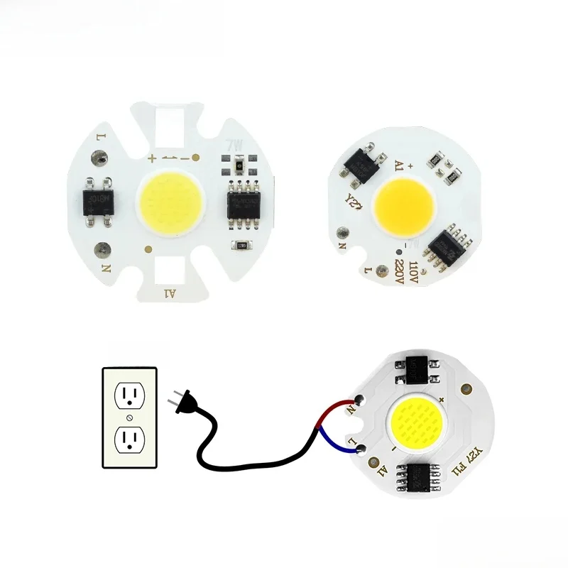 10 sztuk/partia COB LED Chip światła 220V reflektory lampa 3W 5W 7W 10W 12W lampa dla DIY reflektor nie ma potrzeby kierowcy Matrix światła — zdjęcie 2