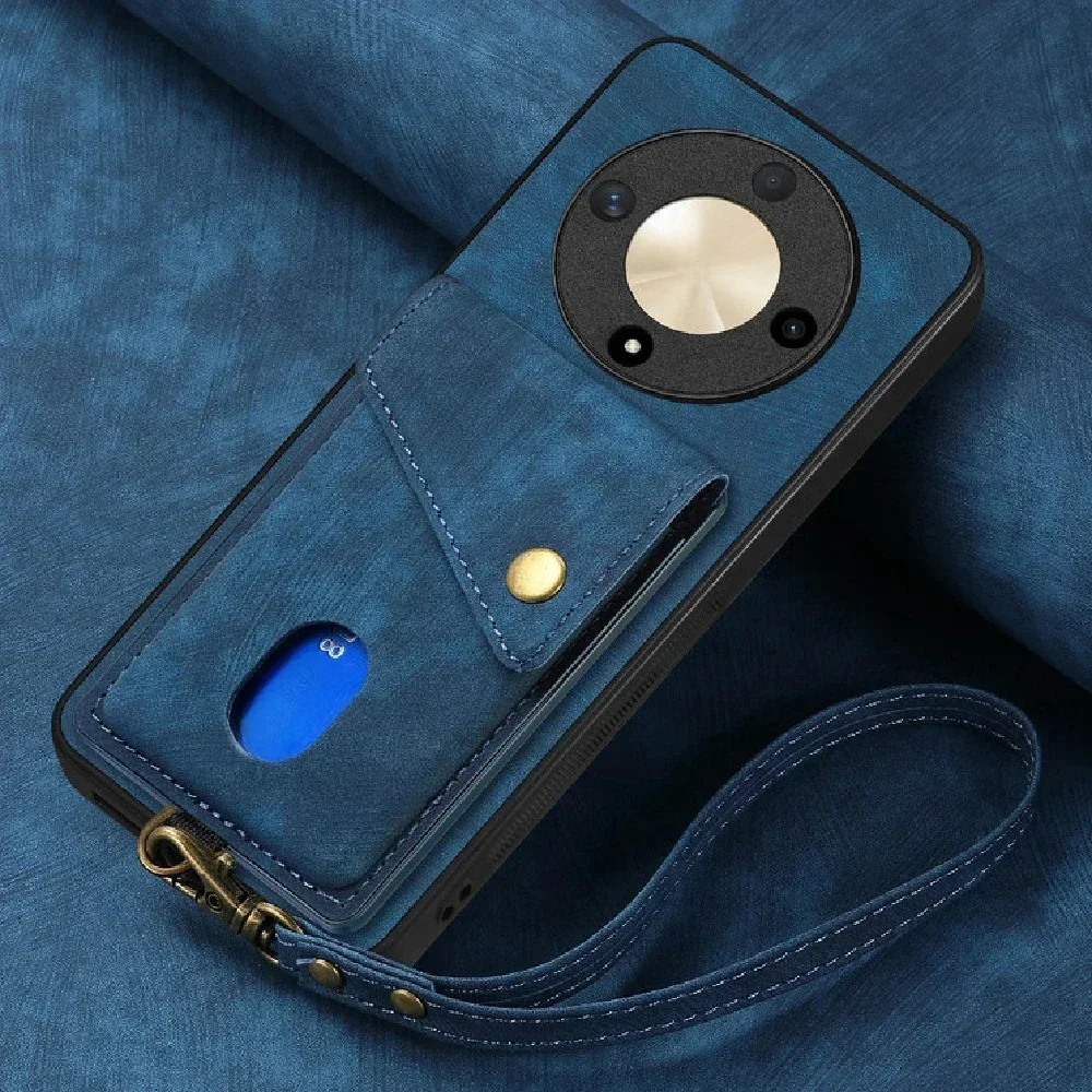 Magic7 6 Pro 5G – luksusowe etui do telefonu Huawei Honor Magic 8, 7, 6 Lite, skórzane etui z pierścieniem na tylną część obudowy, Honor 200, Smart 400, 600 Pro, etui z przegródką na karty. — zdjęcie produktu 7